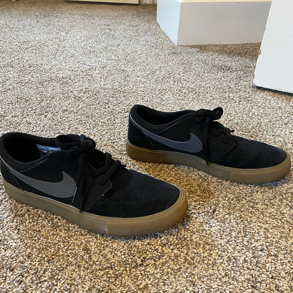 black sneakers
